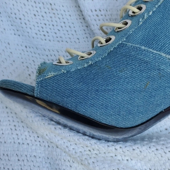 Barbara Bui Denim Stiletto Booties 39/9.5 - Picture 6 of 13